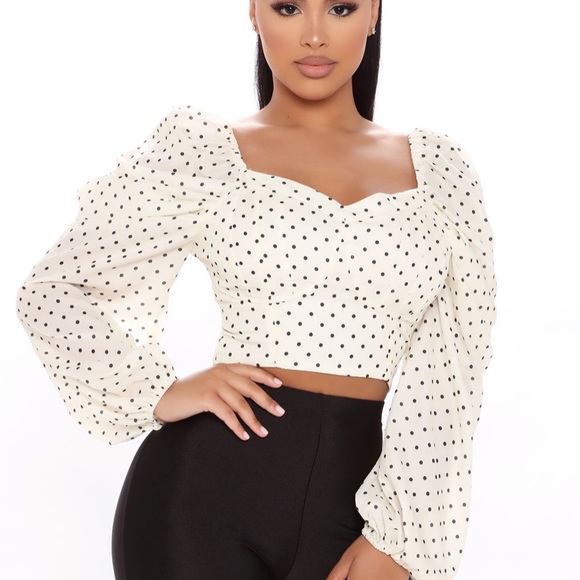 Fashion Nova Tops - To The One And Only Polka Dot Blouse